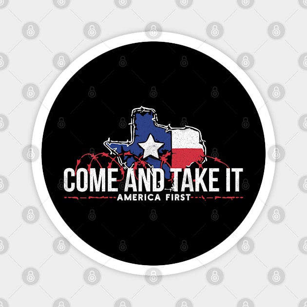 Razor Wire Come and Take It Supreme Court Texas Border 2024 Magnet by Vixel Art